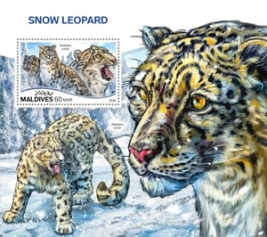 Maldives - 2018 Snow Leopard on Stamps - Souvenir Sheet - MLD18711b - Picture 1 of 1
