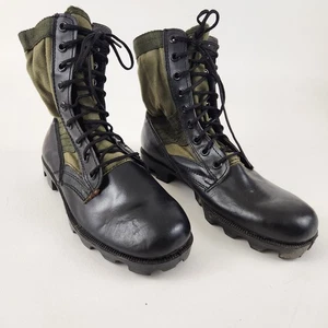 Jungle Combat Boots Shoes Mens Size 8R Black Green Military Tactical - Picture 1 of 11