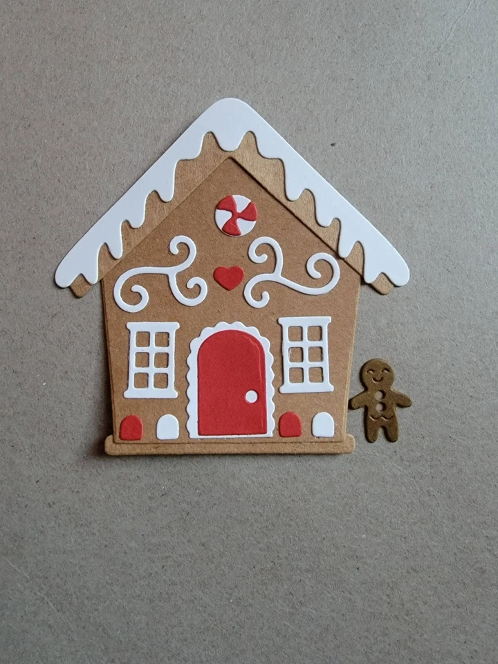 Cartões de recortes de Natal Gingerbread House cartolina cortada em moldes - Imagem 1 de 1