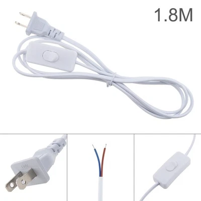 Button Switch Power Cord US Plug LED Lighting Strip 1.8m Electric Line Household - Image 1 of 4