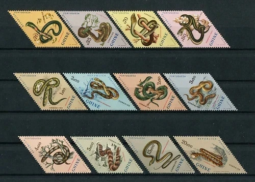 Portuguese Guinea Portugal 1963 SNAKES REPTILES #296/307 complete set MNH — 第 1/1 张图片