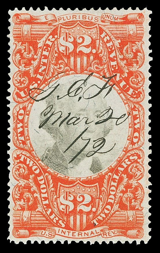 Scott R145 1872 $2.00 Third Issue Revenue Used VF Cat $65 - Image 1 of 1