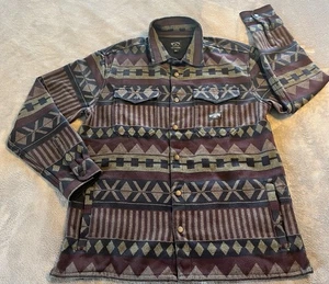 Billabong Adventure Division Fleece Flannel Shirt Men’s Size Large Shacket Aztec - Picture 1 of 12