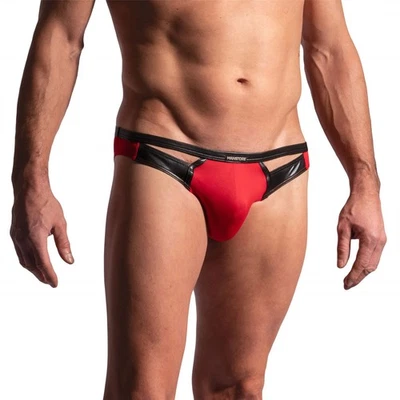 Cueca masculina Manstore M2223 Eye Brief biquíni masculino slip realce listra transparente - Imagem 1 de 3