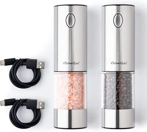 Lithiumbetriebene elektrische Salz & Pfeffermühle Mühle Set, mit LED USB Wiederaufladbar - Bild 1 von 7