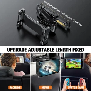 Car Back Seat Headrest 360° Mount Tablet Holder for 4.7-12.9" iPad iPhone Swtich - Picture 1 of 16