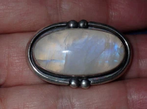 Mondstein / Labradorit Kristall Sterling Ring. verstellbar - Bild 1 von 6