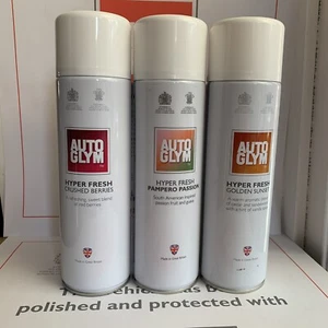 3 X Autoglym Hyper Fresh Air Freshener CRUSHED BERRIES, PASSION, GOLDEN SUNSET - Picture 1 of 1