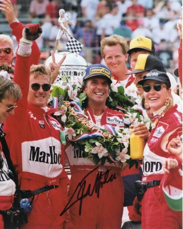 Foto 8x10 del ganador de la Indy 500 1993 autografiada por Emerson Fittipaldi Foto 1 de 1