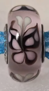 Authentisch PANDORA nicht mehr produziert rosa Schmetterling küsst lila Glas Murano Perlen Charm - Bild 1 von 7
