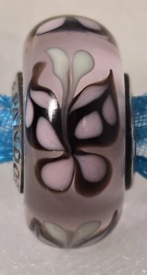 Authentic PANDORA Retired Pink Butterfly Kisses Purple Glass Murano Bead Charm - Image 1 of 4