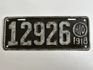 1918 Ohio License Plate All Original Paint - Picture 1 of 1