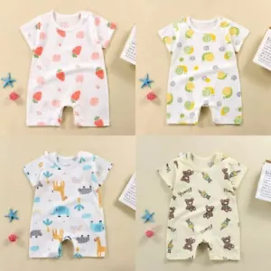 Summer Baby Romper – Short Sleeve Jumpsuit for Newborn Boys & Girls(17) - Picture 1 of 9