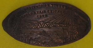1933 Chicago World's Fair, Skyway, Elongaed Cent ILL-CPIE 91 - Picture 1 of 2