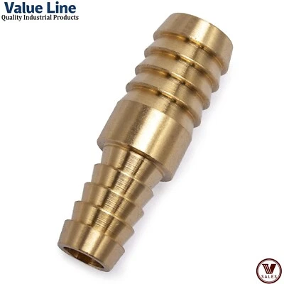 Value Line Brass Hose Mender Splicer Union, 1/2x3/8 Barb 122HBL-8-6 NEW! - Image 1 of 4