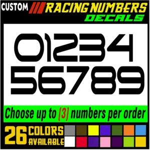 Racing Numbers Vinyl Decal Sticker for Dirt Bike Plate BMX Motocross Car [s9 - Picture 1 of 7