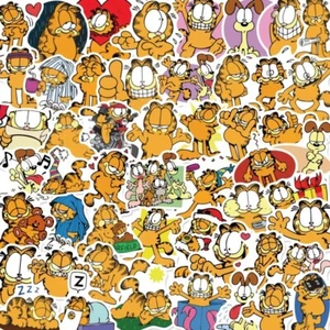 50Pcs Cartoon Garfielded Cute Graffiti Yellow Orange Cat Anime Stickers DIY - Picture 1 of 4
