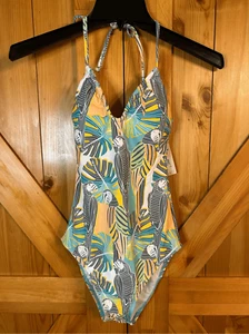 Traje de baño Salt Life una pieza tropical blanco talla petite XS nuevo con etiquetas (0137) - Imagen 1 de 5