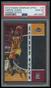 2019 Panini Donruss Optic Winner Stays #10 Lebron James Winner Stays PSA 10 - Picture 1 of 2