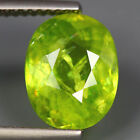 3.46Ct Unheated! Green Natural Green Sphene (11.1 X 8.7Mm) Oval Shape!