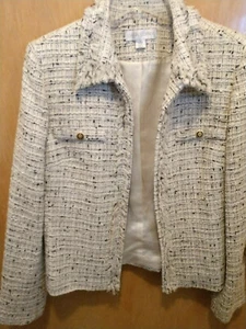 BLAZER CORTO CASUAL ESQUINERO TOSTADO, CREMA Y NEGRO TALLA 12 - Imagen 1 de 4