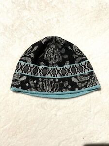 SMARTWOOL Merino Wool Knit Beanie Reversible Hat Gray Blue OS