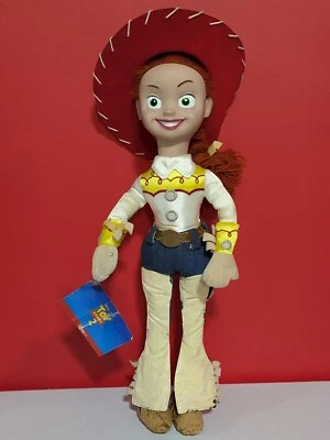 迪士尼商店 Jessie 18 英寸女牛仔娃娃玩具总动员 2 可姿势带标签 1998 复古  — 第 1/4 张图片