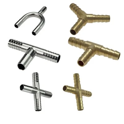 INDUSTRIEWERK.SHOP Schlauchverbinder Messing & 1,4306 PN 16 Druckluft Luft Y-Stück T-Stück Kreuz 👍