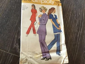VINTAGE SIMPLICITY 9578 MISSES SZ 8 TUNIC with FRONT INTEREST AND PANTS PATTERN - Picture 1 of 3