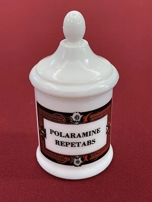 Pot Apothicaire Pharmacie Ancien POLARAMINE REPETABS Made In France - Photo 1/4