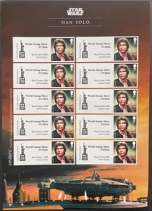 2016 - NEW YORK STAMP SHOW - STAR WARS- VARIOUS RARE SMILER SHEETS - Picture 1 of 8