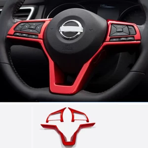 Car Red Steering Wheel Trim 3pcs For Nissan Versa 2020-2025 - Picture 1 of 8