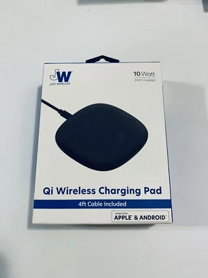 Just Wireless 10Watt Qi Wireless Charging Pad 4ft Cable Apple Android Y5 - Image 1 of 4