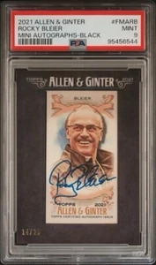 2021 Topps Allen & Ginter Rocky Bleier Mini Auto Autograph Black 14/25 PSA 9 - Picture 1 of 2