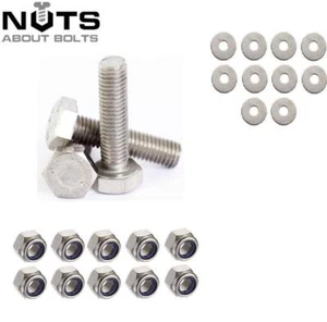 M4 4mm A2 BULLONI IN ACCIAIO INOX NYLOC SET RONDELLE DADO DI BLOCCAGGIO VITI - Foto 1 di 8