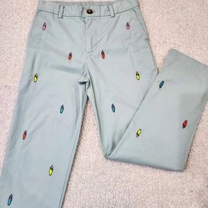 Vineyard Vines Boys Boat Pants Surfboard Embroidered Aqua Blue Size 14 - Picture 1 of 20
