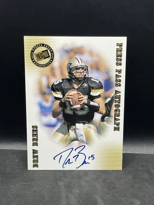 Press Pass SE 2001 - Autógrafos Drew Brees (AU, RC) Foto 1 de 2