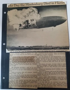 Various articles about Hindenburg Crash~ May 7, 1937 - Picture 1 of 13