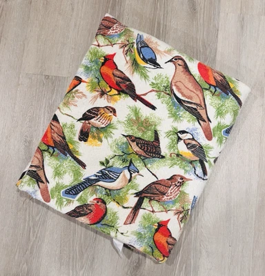 Винтажное красивое одеяло Woodland Bird Design сделано в США 86 x 70 дюймов двойной размер - Изображение 1 из 4