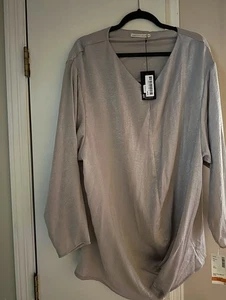 Matthildur Designer Langarm Tunika Shirt Damen Schimmer Top Größe XL $ 268 - Bild 1 von 8