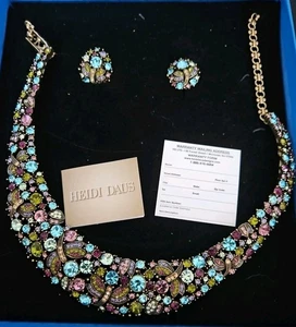 Heidi Daus set necklace & Clip earrings,dragonfly, new in box - Picture 1 of 7