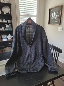 Kenneth Cole Reaction XXL Cardigan Full Button Down Gray Preppy  - Picture 1 of 11