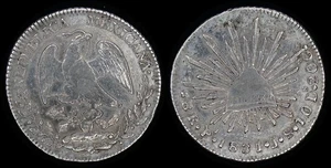 MÉXICO 1831 - 8 Reales Moneda Plata Tapa y Rayos San Luis Potosí Casa de la Moneda - Imagen 1 de 3