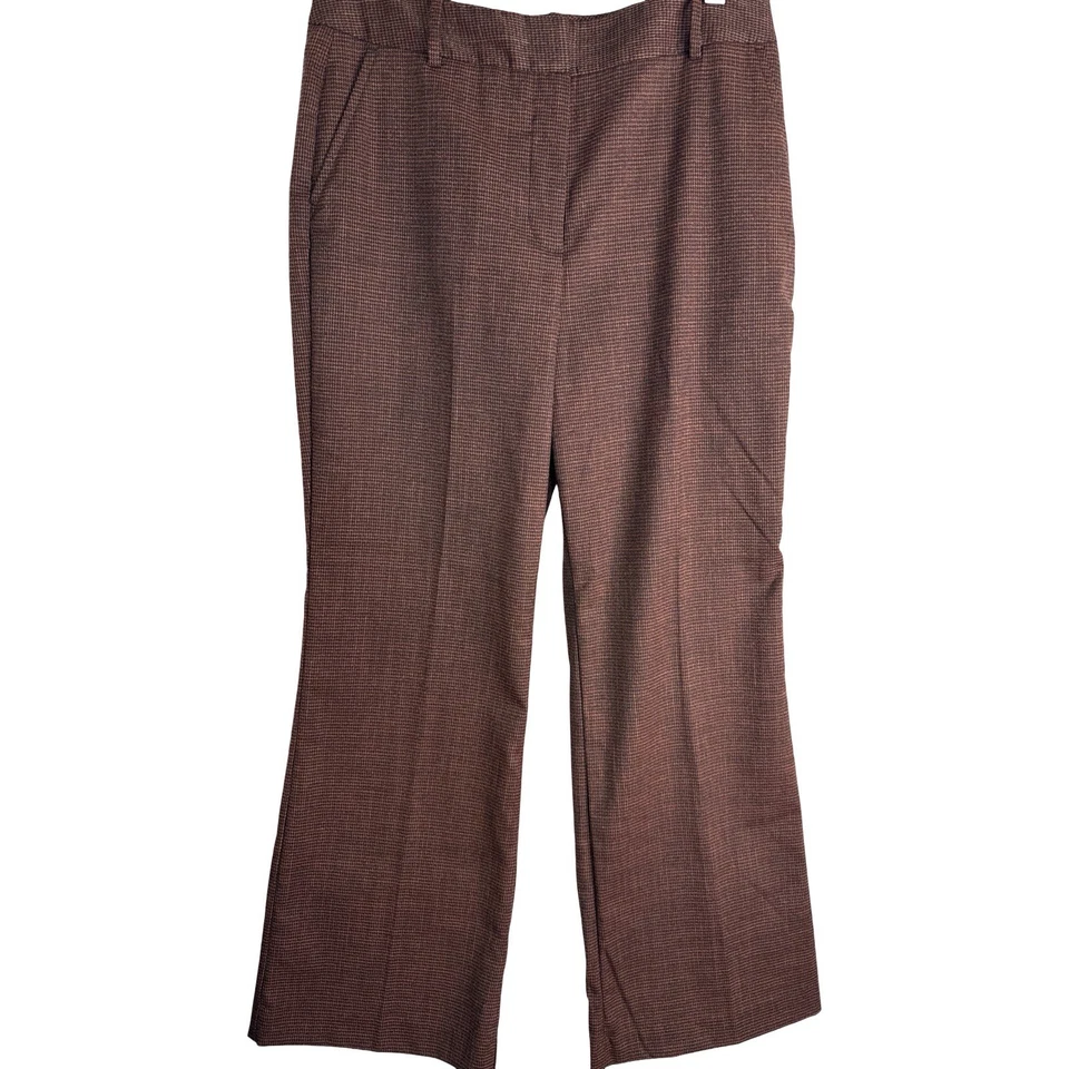 Worthington Industries Size 14P High Rise Trouser Rust/Black Plaid  Wrinkle Free - Image 1 of 3