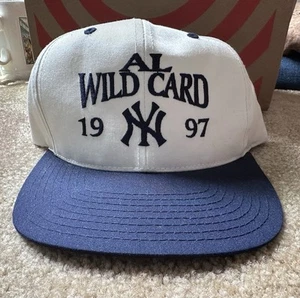 Vintage 90’s 1997 New York Yankees Wild Card Hat Twin Derek Jeter - Picture 1 of 5
