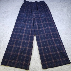 Madewell Wide-Leg Crop Corduroy Pull-on In Windowpane Plaid Size XS Pants - Picture 1 of 13