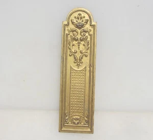 Vintage Brass Finger Plate Push Door Handle French Old Rococo Antique - £20 each - Picture 1 of 15