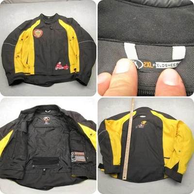 Fieldsheer Riding Jacket Mens 2XL Yellow Padded Waterproof Full Zip Motorcycle - Image 1 of 4