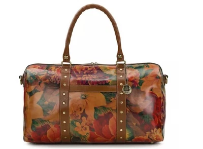 Patricia Nash Milano Weekender Duffel Bag Patina Canvas Leather - Image 1 of 4