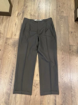Pantalones de vestir plisados grises de lana Christian Dior Monsieur vintage talla 36x32 Foto 1 de 4